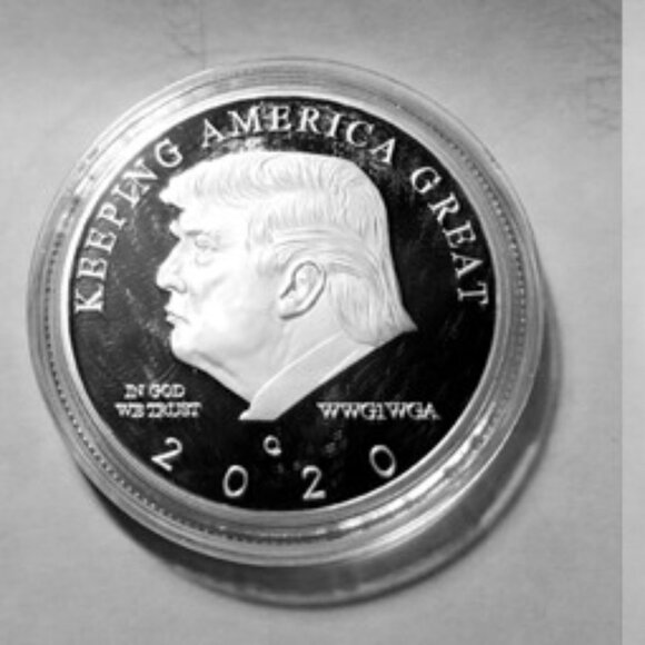 Q-Anon Coin – Great Awakening Trump Silver Plated Q Anon Coin LIMITED EDITION - Picture 1 of 2